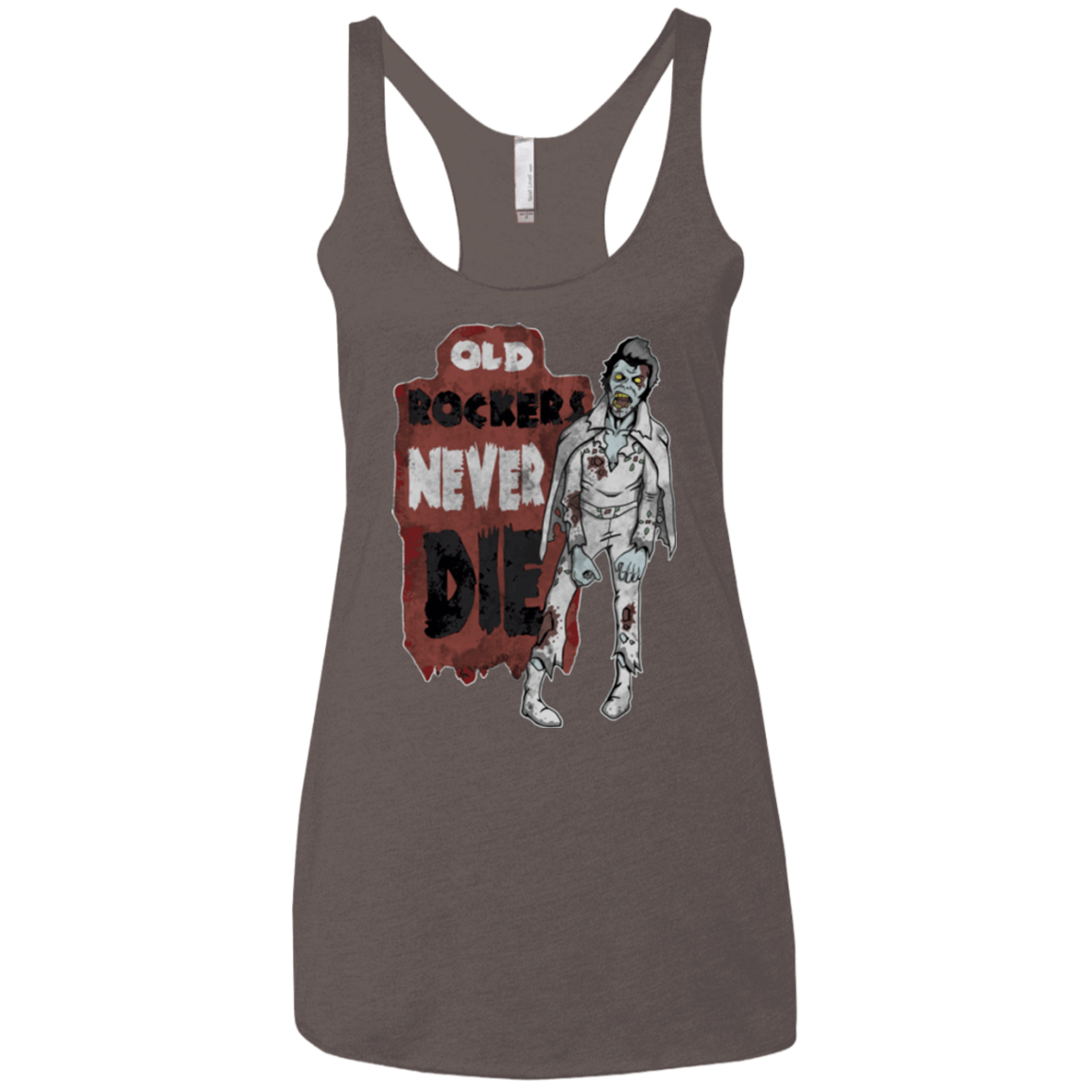 T-Shirts Macchiato / X-Small Old Rockers Never Die Women's Triblend Racerback Tank