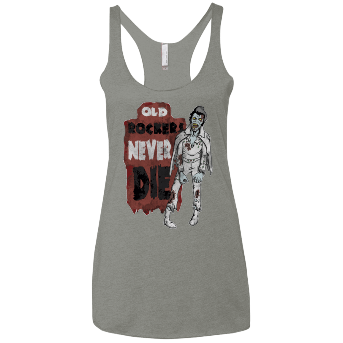 T-Shirts Venetian Grey / X-Small Old Rockers Never Die Women's Triblend Racerback Tank