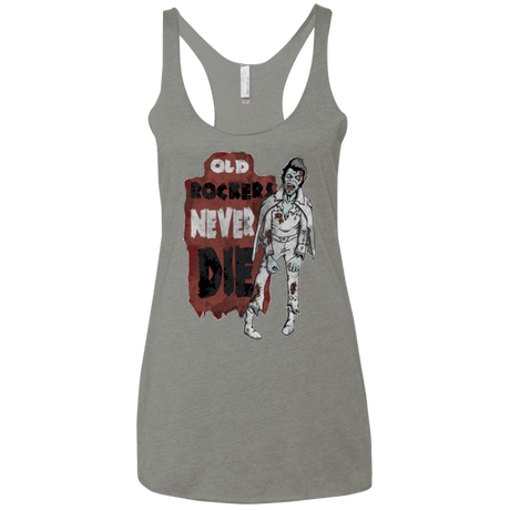 T-Shirts Venetian Grey / X-Small Old Rockers Never Die Women's Triblend Racerback Tank