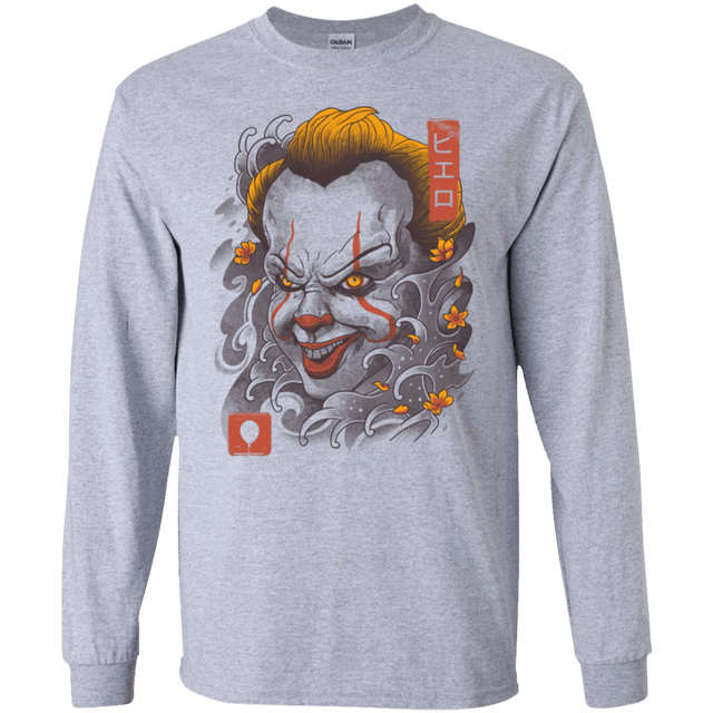 T-Shirts Sport Grey / S Oni Clown Mask Men's Long Sleeve T-Shirt