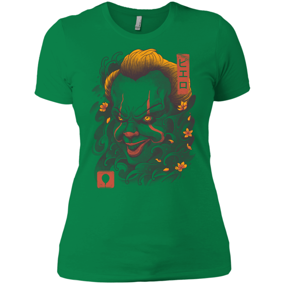 T-Shirts Kelly Green / X-Small Oni Clown Mask Women's Premium T-Shirt