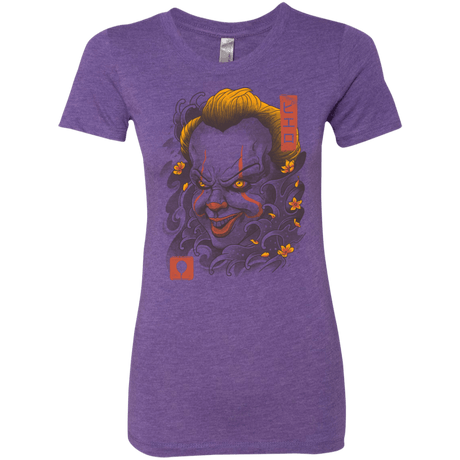 T-Shirts Purple Rush / S Oni Clown Mask Women's Triblend T-Shirt