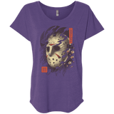 T-Shirts Purple Rush / X-Small Oni Jason Mask Triblend Dolman Sleeve