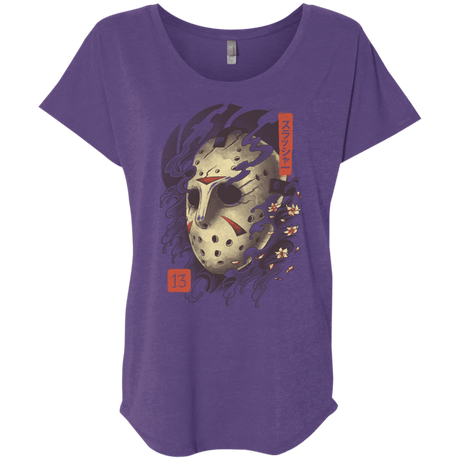 T-Shirts Purple Rush / X-Small Oni Jason Mask Triblend Dolman Sleeve