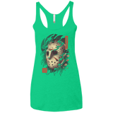 T-Shirts Envy / X-Small Oni Jason Mask Women's Triblend Racerback Tank