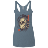 T-Shirts Indigo / X-Small Oni Jason Mask Women's Triblend Racerback Tank