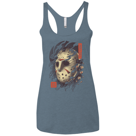 T-Shirts Indigo / X-Small Oni Jason Mask Women's Triblend Racerback Tank