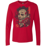 T-Shirts Red / S Oni Leather Mask Men's Premium Long Sleeve