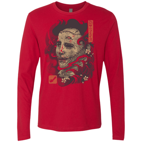 T-Shirts Red / S Oni Leather Mask Men's Premium Long Sleeve