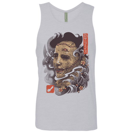 T-Shirts Heather Grey / S Oni Leather Mask Men's Premium Tank Top