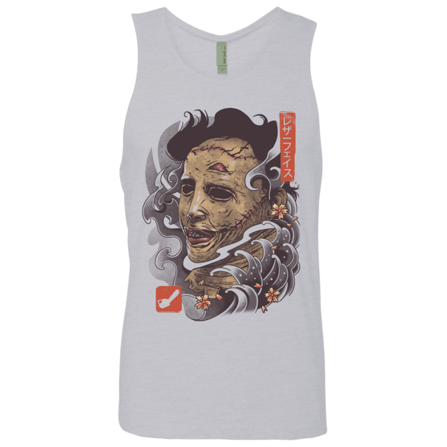 T-Shirts Heather Grey / S Oni Leather Mask Men's Premium Tank Top