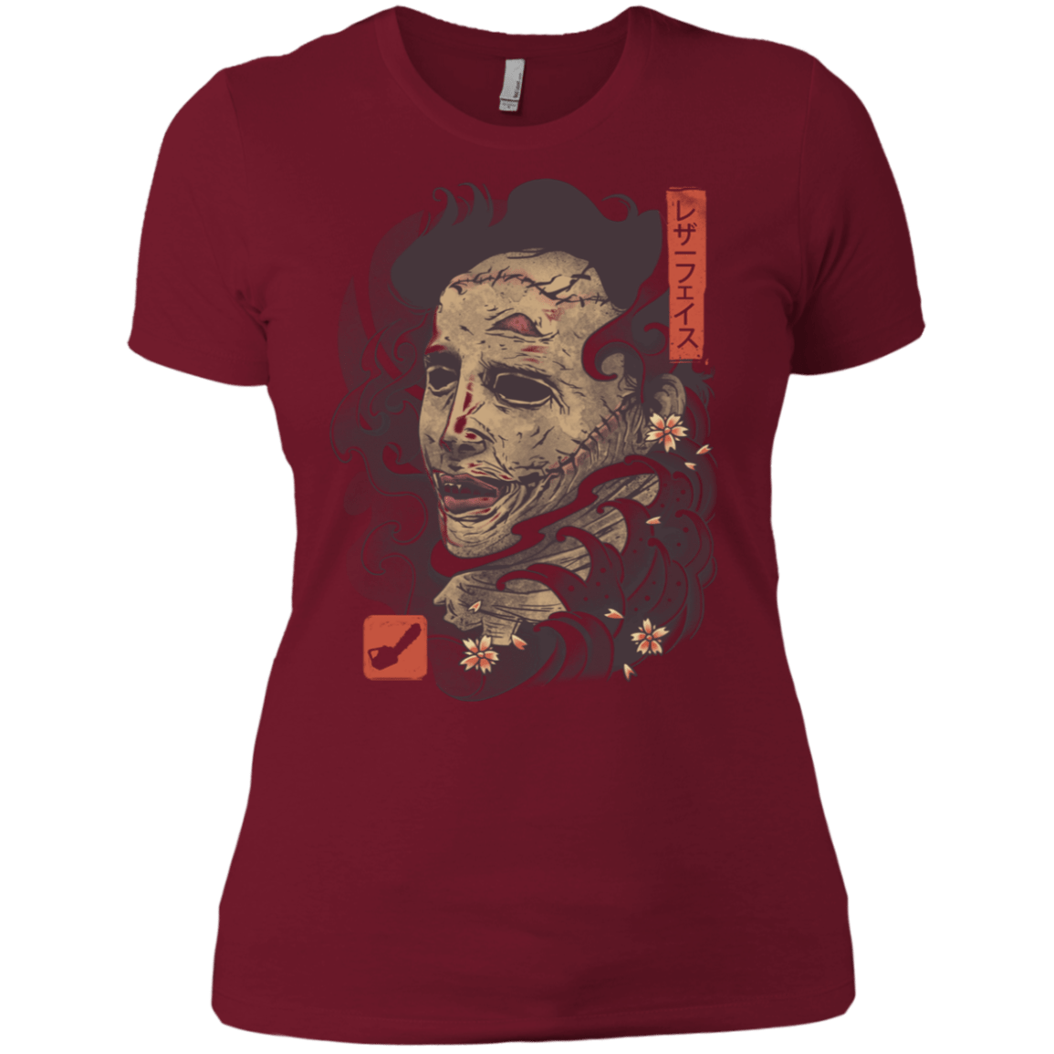 T-Shirts Scarlet / X-Small Oni Leather Mask Women's Premium T-Shirt