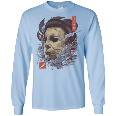 T-Shirts Light Blue / S Oni Slasher Mask Men's Long Sleeve T-Shirt