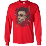 T-Shirts Red / S Oni Slasher Mask Men's Long Sleeve T-Shirt