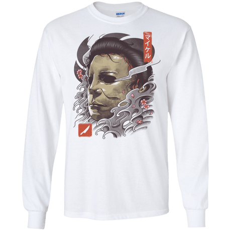 T-Shirts White / S Oni Slasher Mask Men's Long Sleeve T-Shirt