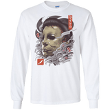 T-Shirts White / S Oni Slasher Mask Men's Long Sleeve T-Shirt