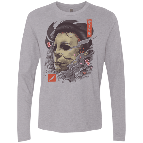 T-Shirts Heather Grey / S Oni Slasher Mask Men's Premium Long Sleeve