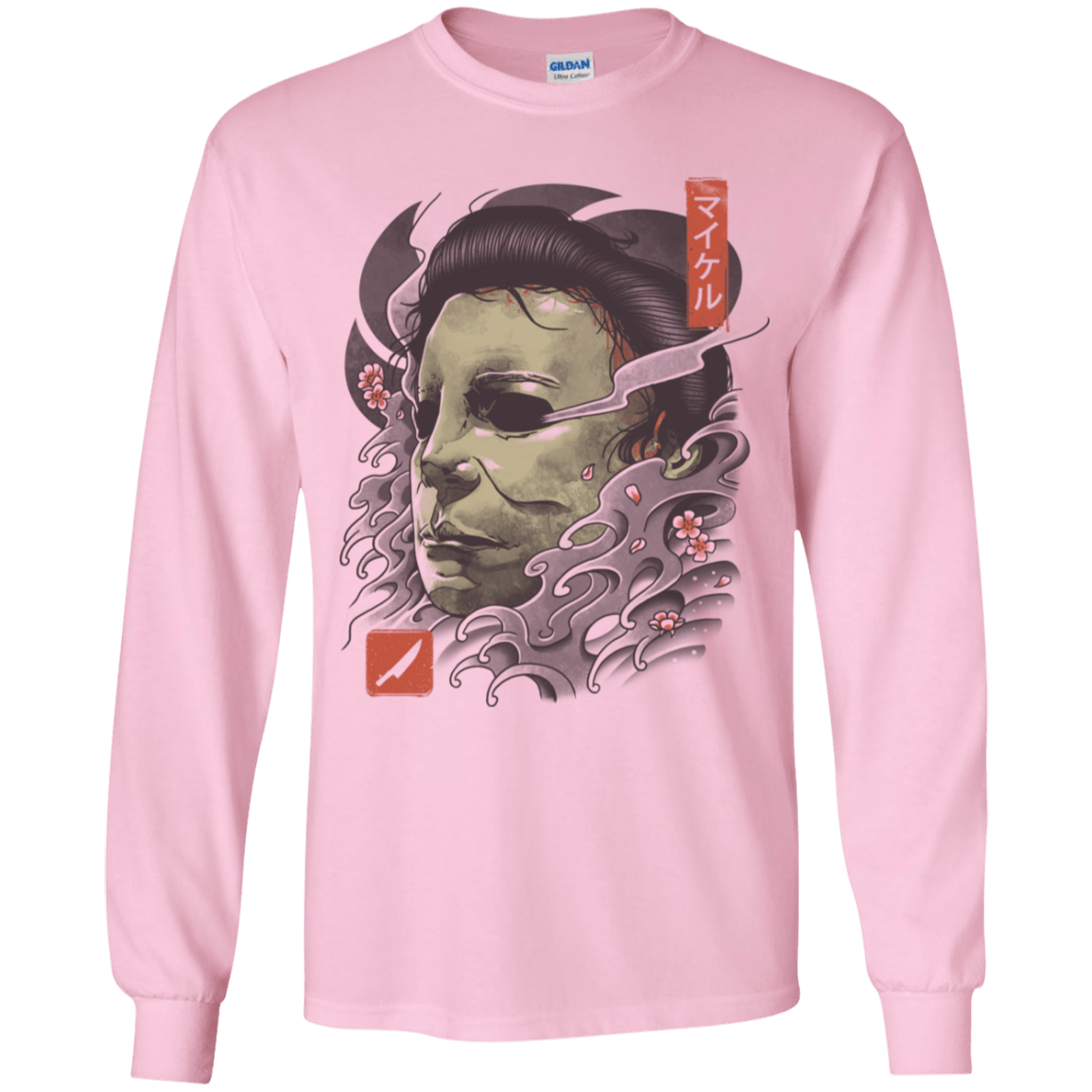 T-Shirts Light Pink / YS Oni Slasher Mask Youth Long Sleeve T-Shirt