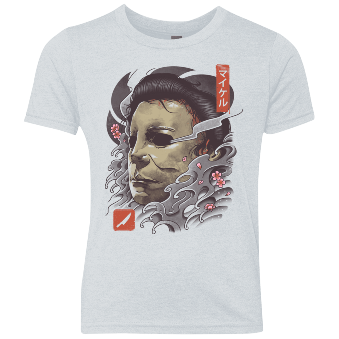 T-Shirts Heather White / YXS Oni Slasher Mask Youth Triblend T-Shirt