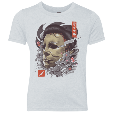 T-Shirts Heather White / YXS Oni Slasher Mask Youth Triblend T-Shirt