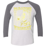 T-Shirts Heather White/Premium Heather / X-Small Paradise Whiskey Men's Triblend 3/4 Sleeve