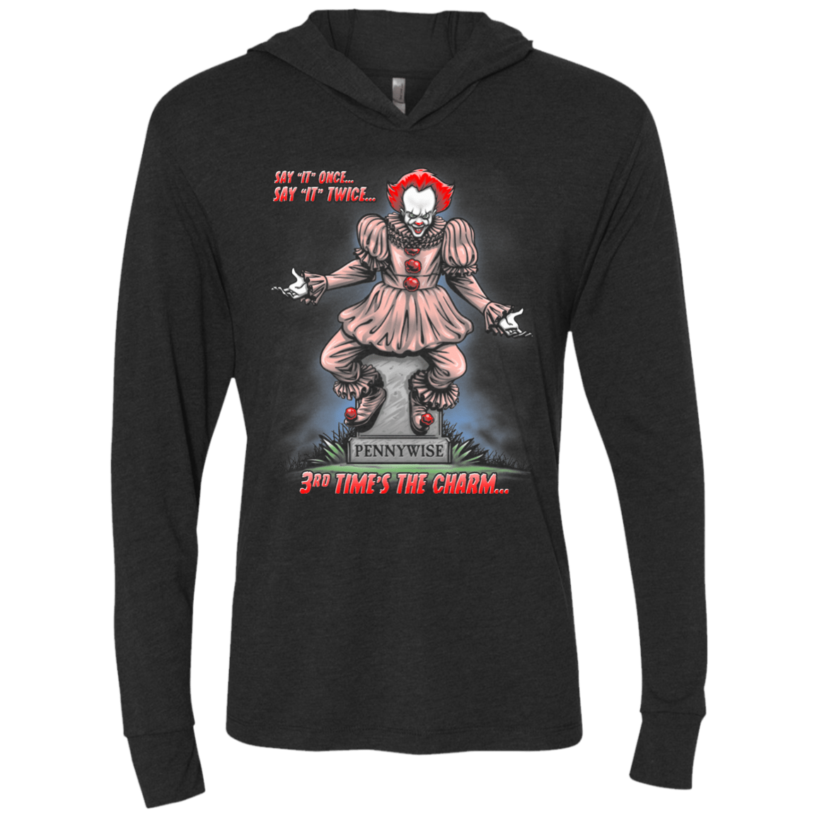 T-Shirts Vintage Black / X-Small Pennywise the Dancing Clown Triblend Long Sleeve Hoodie Tee