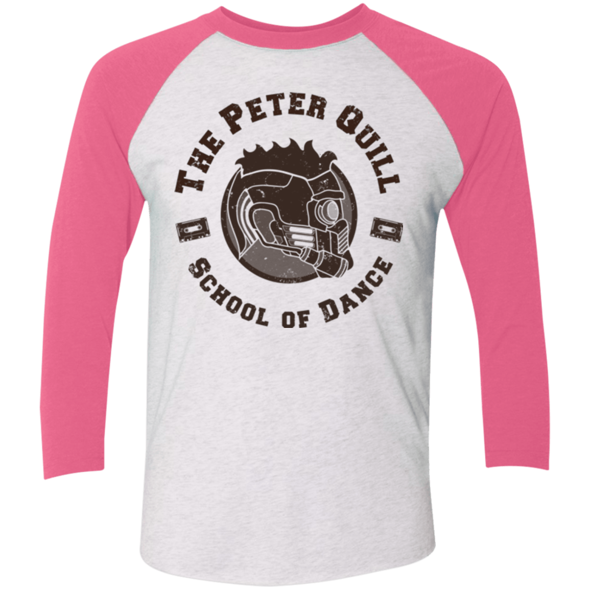 T-Shirts Heather White/Vintage Pink / X-Small Peter Quill Men's Triblend 3/4 Sleeve
