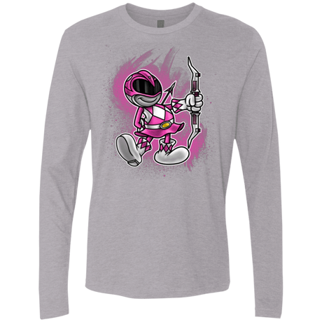 T-Shirts Heather Grey / Small Pink Ranger Artwork Men's Premium Long Sleeve