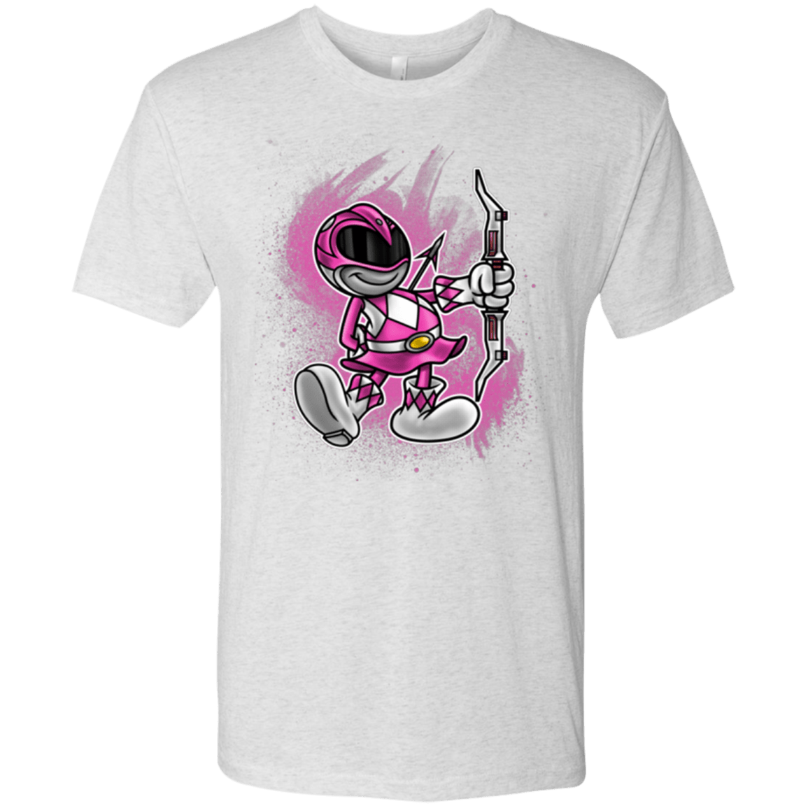 T-Shirts Heather White / Small Pink Ranger Artwork Men's Triblend T-Shirt
