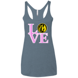 T-Shirts Indigo / X-Small Pink Ranger LOVE Women's Triblend Racerback Tank