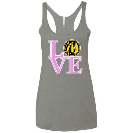 T-Shirts Venetian Grey / X-Small Pink Ranger LOVE Women's Triblend Racerback Tank