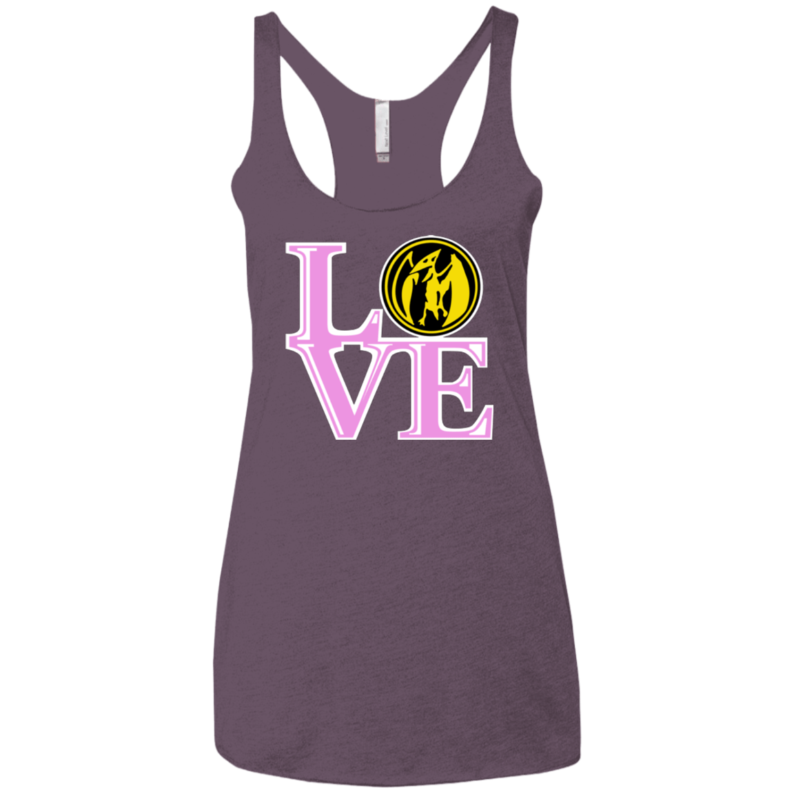 T-Shirts Vintage Purple / X-Small Pink Ranger LOVE Women's Triblend Racerback Tank