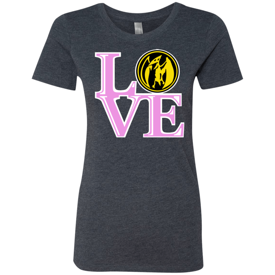 T-Shirts Vintage Navy / Small Pink Ranger LOVE Women's Triblend T-Shirt