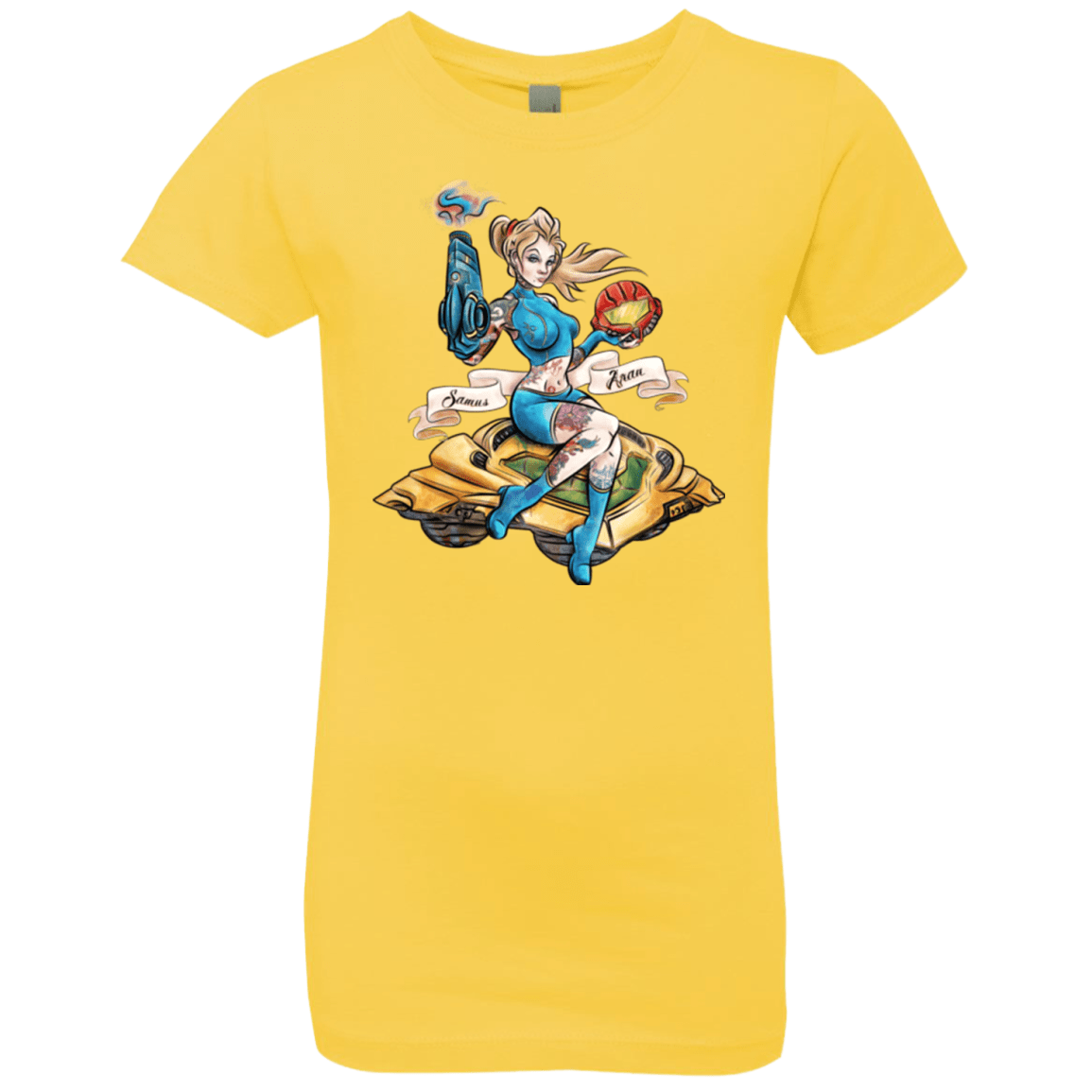 T-Shirts Vibrant Yellow / YXS PINUP SAMUS Girls Premium T-Shirt