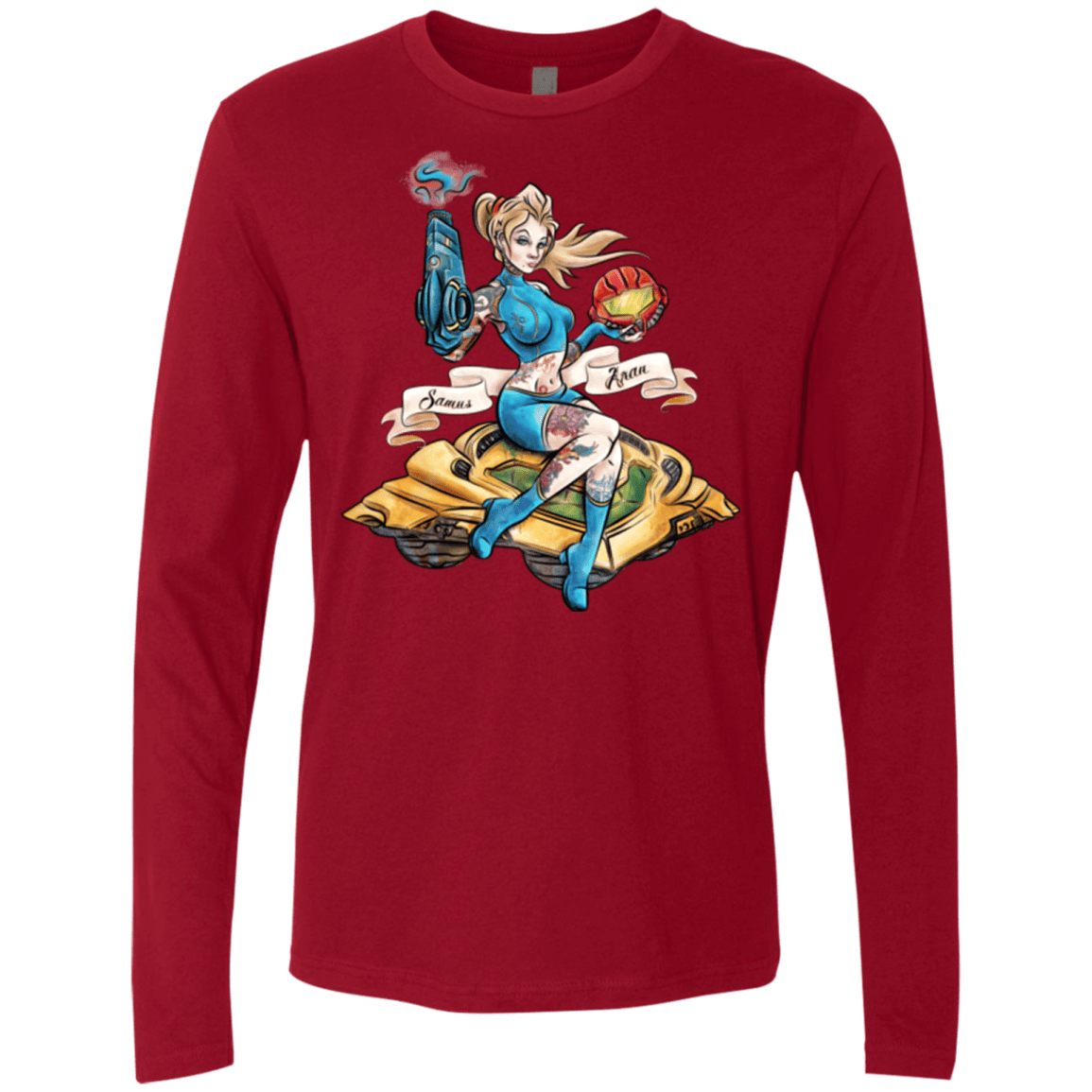 T-Shirts Cardinal / Small PINUP SAMUS Men's Premium Long Sleeve