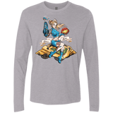 T-Shirts Heather Grey / Small PINUP SAMUS Men's Premium Long Sleeve