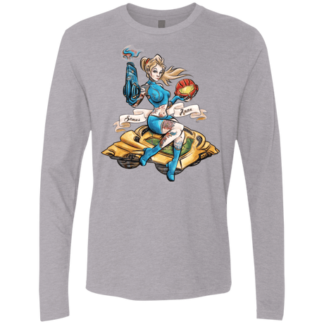 T-Shirts Heather Grey / Small PINUP SAMUS Men's Premium Long Sleeve