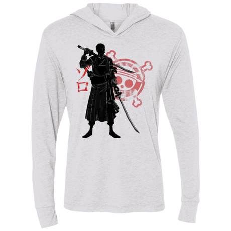 T-Shirts Heather White / X-Small Pirate Hunter (2) Triblend Long Sleeve Hoodie Tee