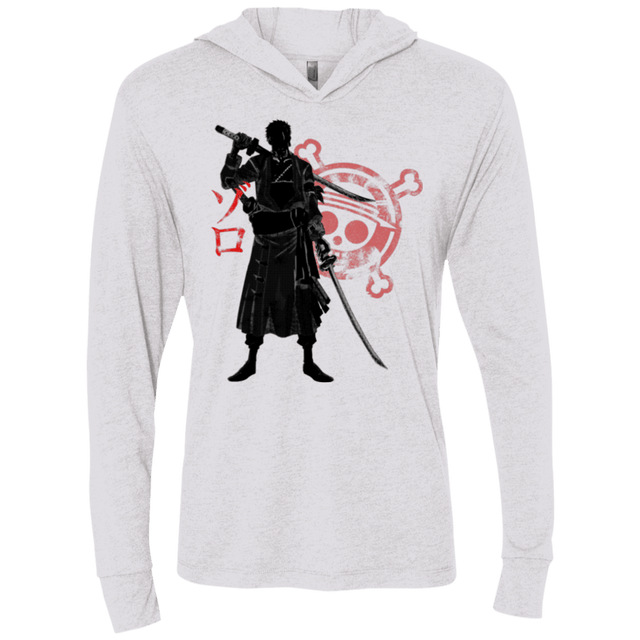 T-Shirts Heather White / X-Small Pirate Hunter (2) Triblend Long Sleeve Hoodie Tee