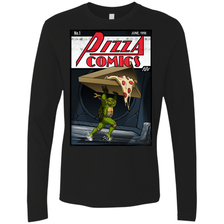 T-Shirts Black / Small Pizza Comics Men's Premium Long Sleeve