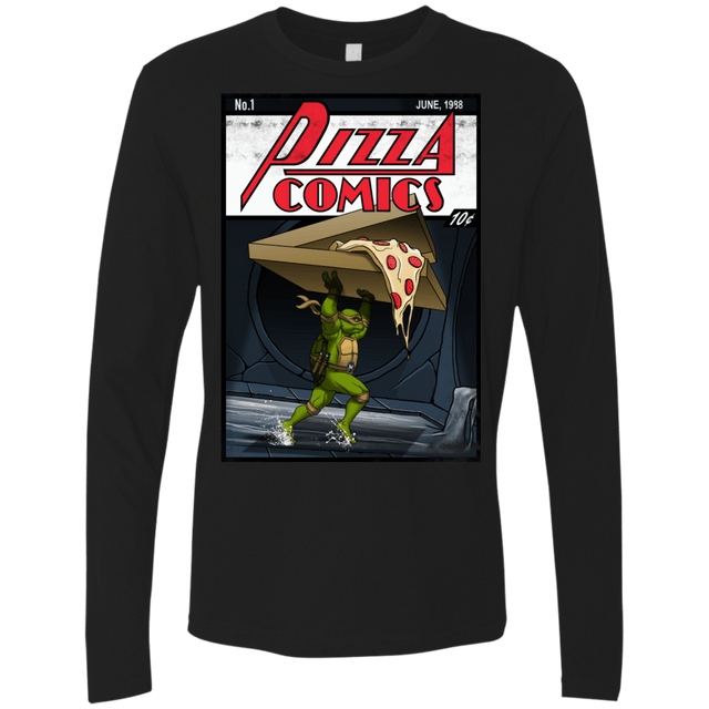 T-Shirts Black / Small Pizza Comics Men's Premium Long Sleeve