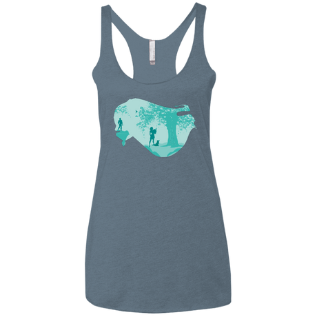 T-Shirts Indigo / X-Small Poca Portrait Pop Women's Triblend Racerback Tank