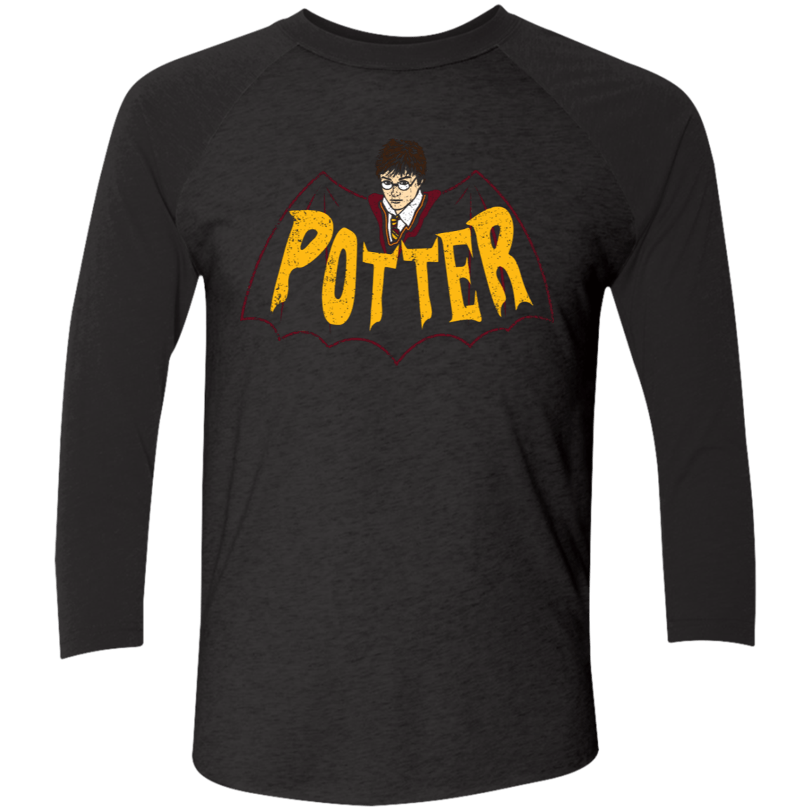 T-Shirts Vintage Black/Vintage Black / X-Small Potter Men's Triblend 3/4 Sleeve