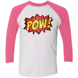 T-Shirts Heather White/Vintage Pink / X-Small pow Men's Triblend 3/4 Sleeve