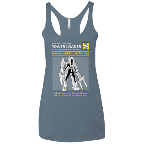 T-Shirts Indigo / X-Small POWERLOADER SERVICE AND REPAIR MANUAL Women's Triblend Racerback Tank