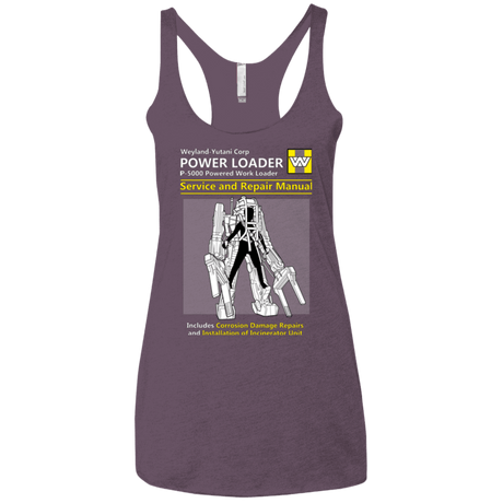 T-Shirts Vintage Purple / X-Small POWERLOADER SERVICE AND REPAIR MANUAL Women's Triblend Racerback Tank