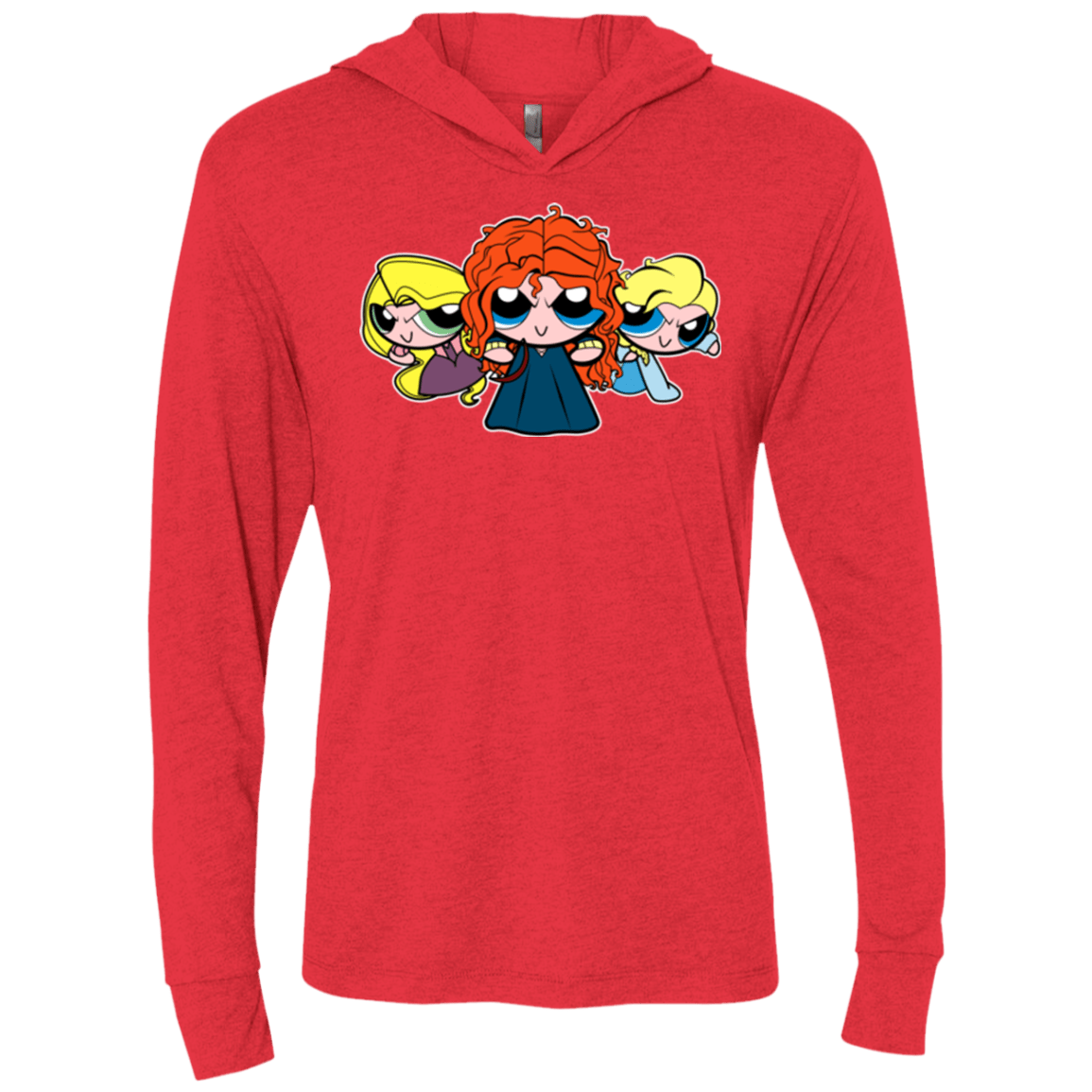 T-Shirts Vintage Red / X-Small Princess Puff Girls2 Triblend Long Sleeve Hoodie Tee