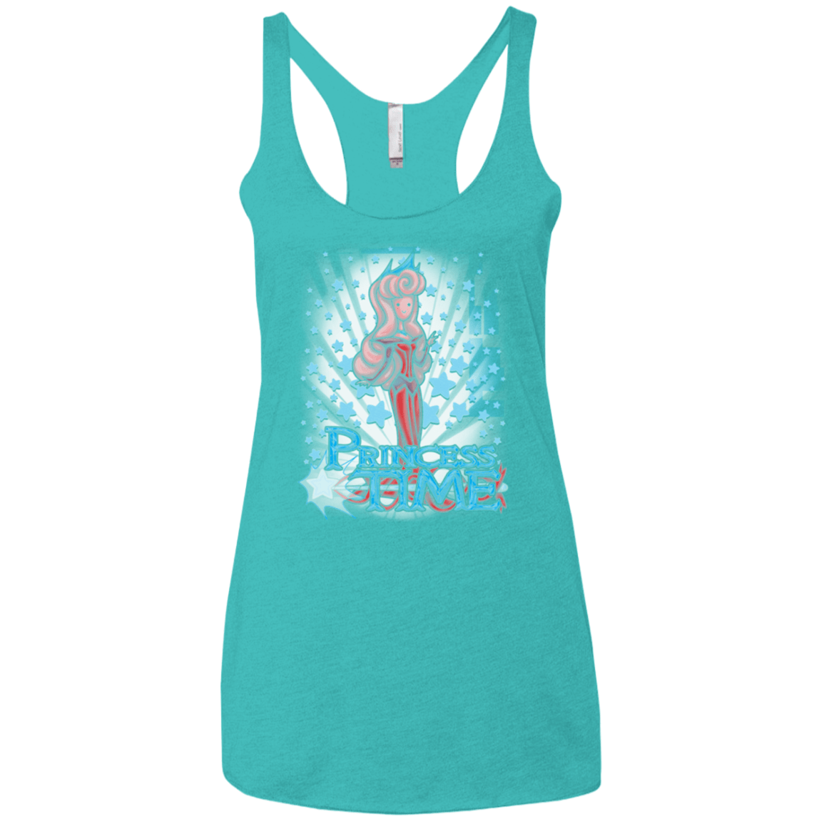T-Shirts Tahiti Blue / X-Small Princess Time Aurora Women's Triblend Racerback Tank