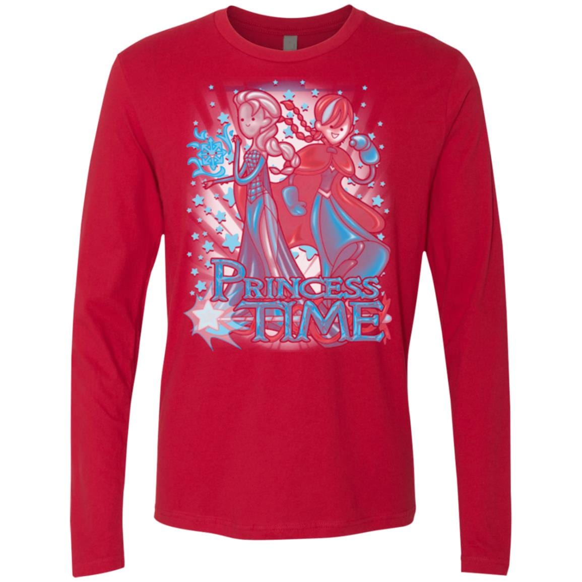 T-Shirts Red / Small Princess Time Elsa Anna Men's Premium Long Sleeve