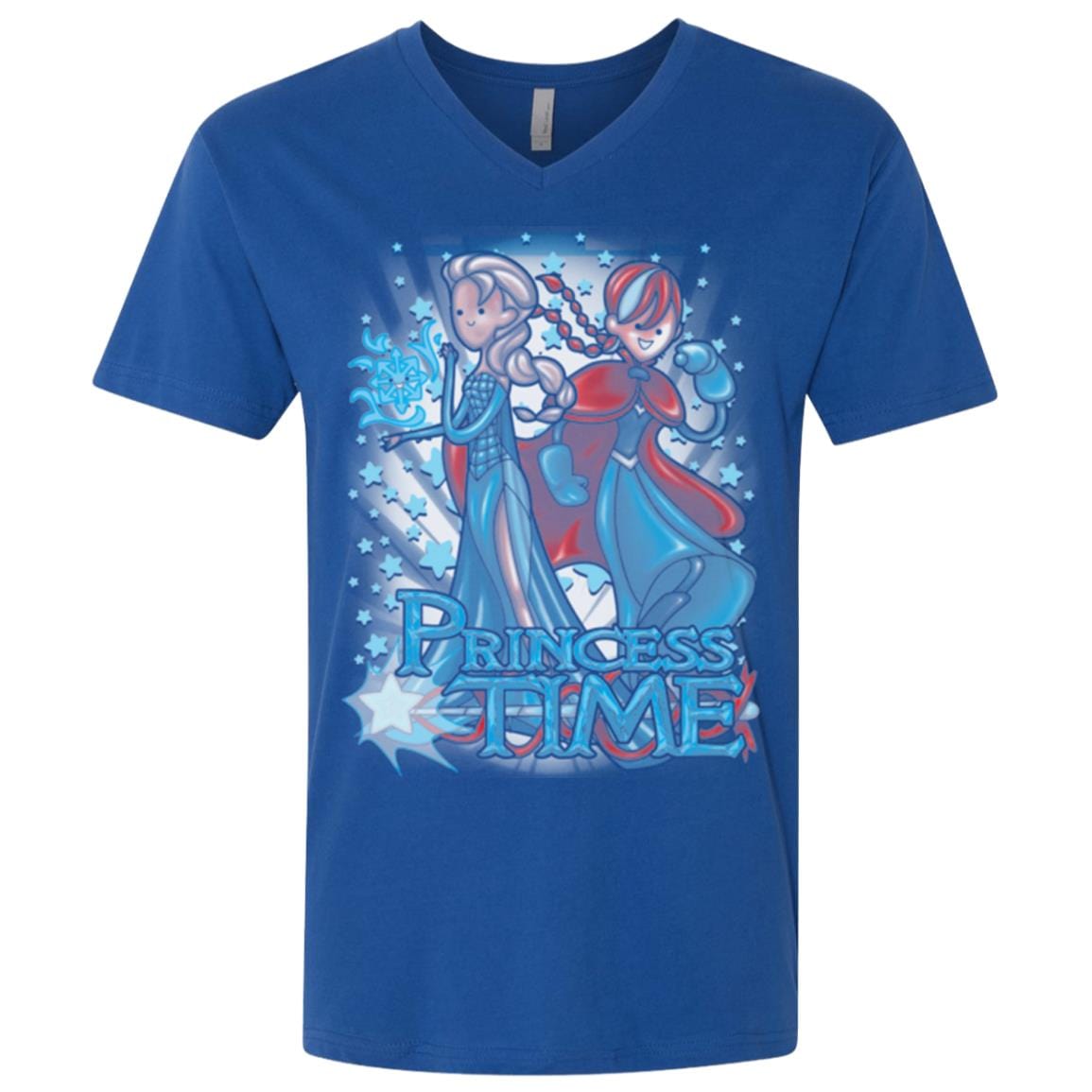 T-Shirts Royal / X-Small Princess Time Elsa Anna Men's Premium V-Neck